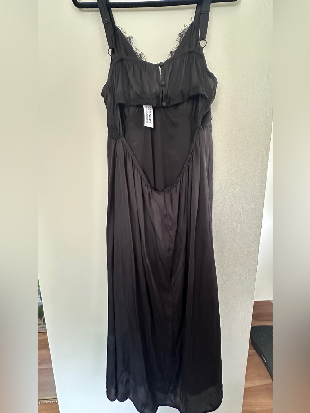 Black Lace-Trim Slip Dress - Picture 2 of 4